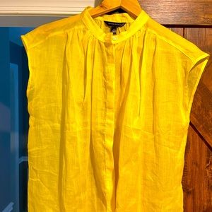 Banana Republic bright yellow sleeveless blouse